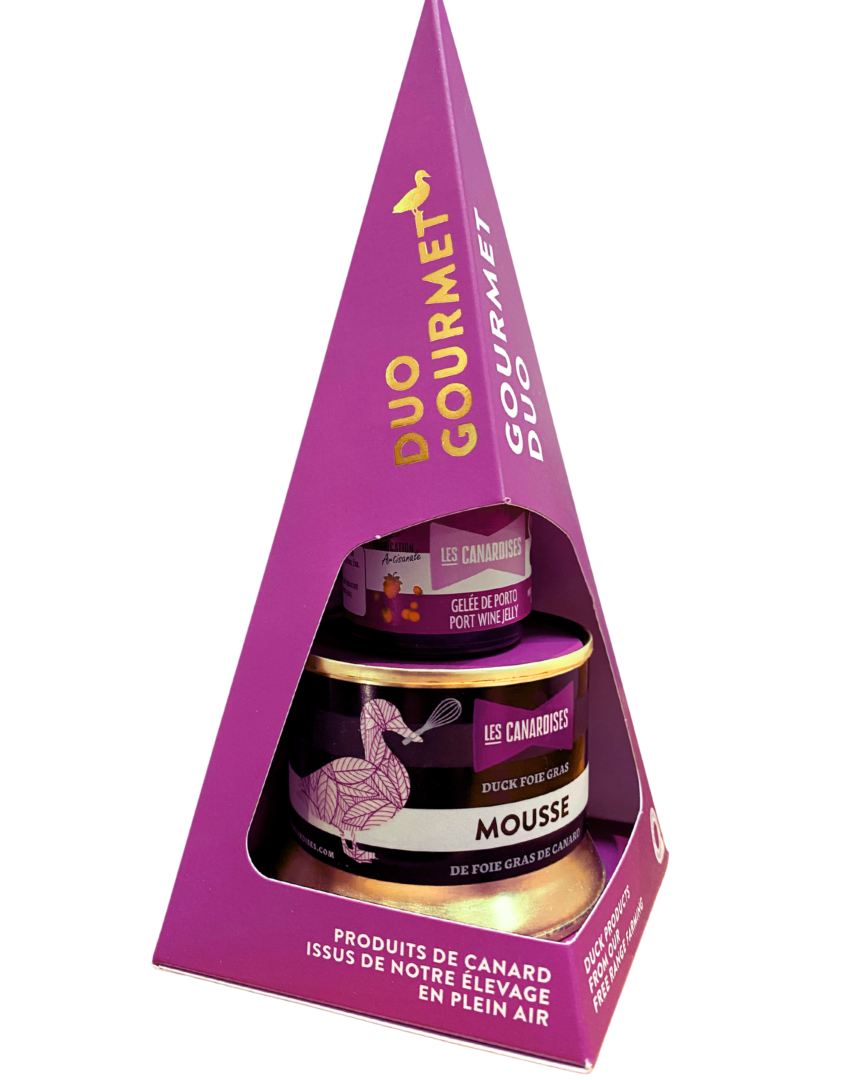 Duo duck foie gras mousse & port wine jelly