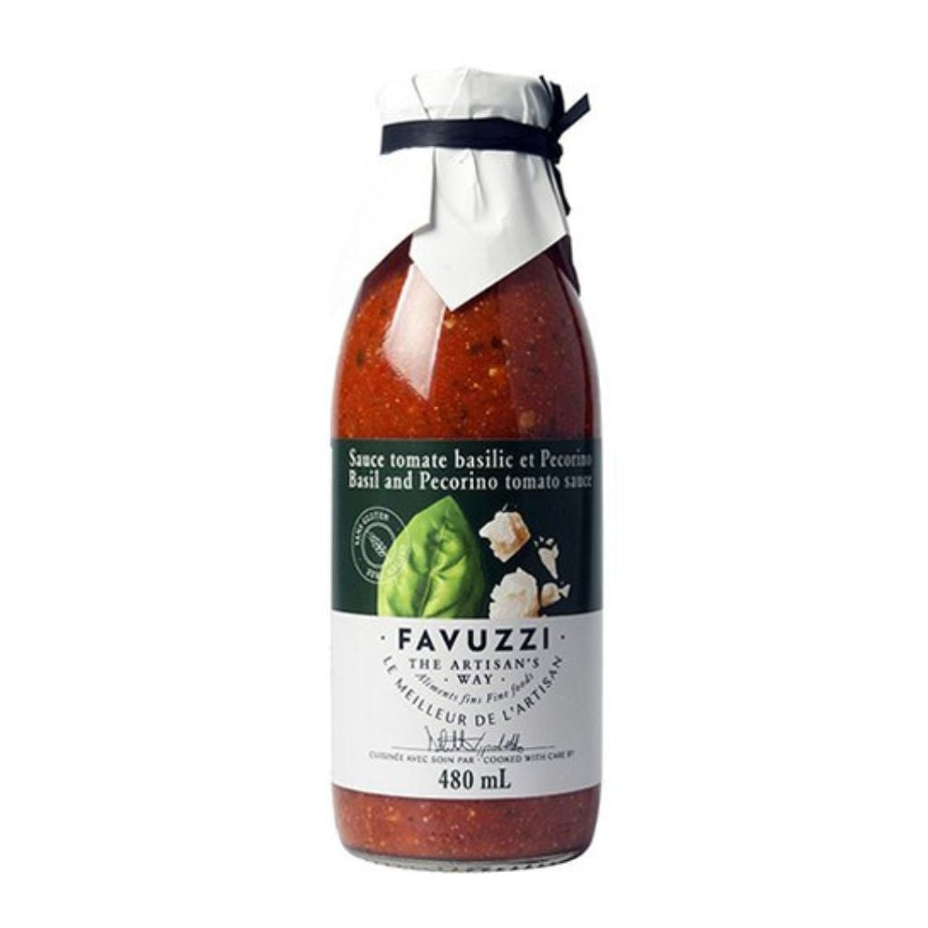 Favuzzi Basil Pecorino Sauce in Glass Bottle