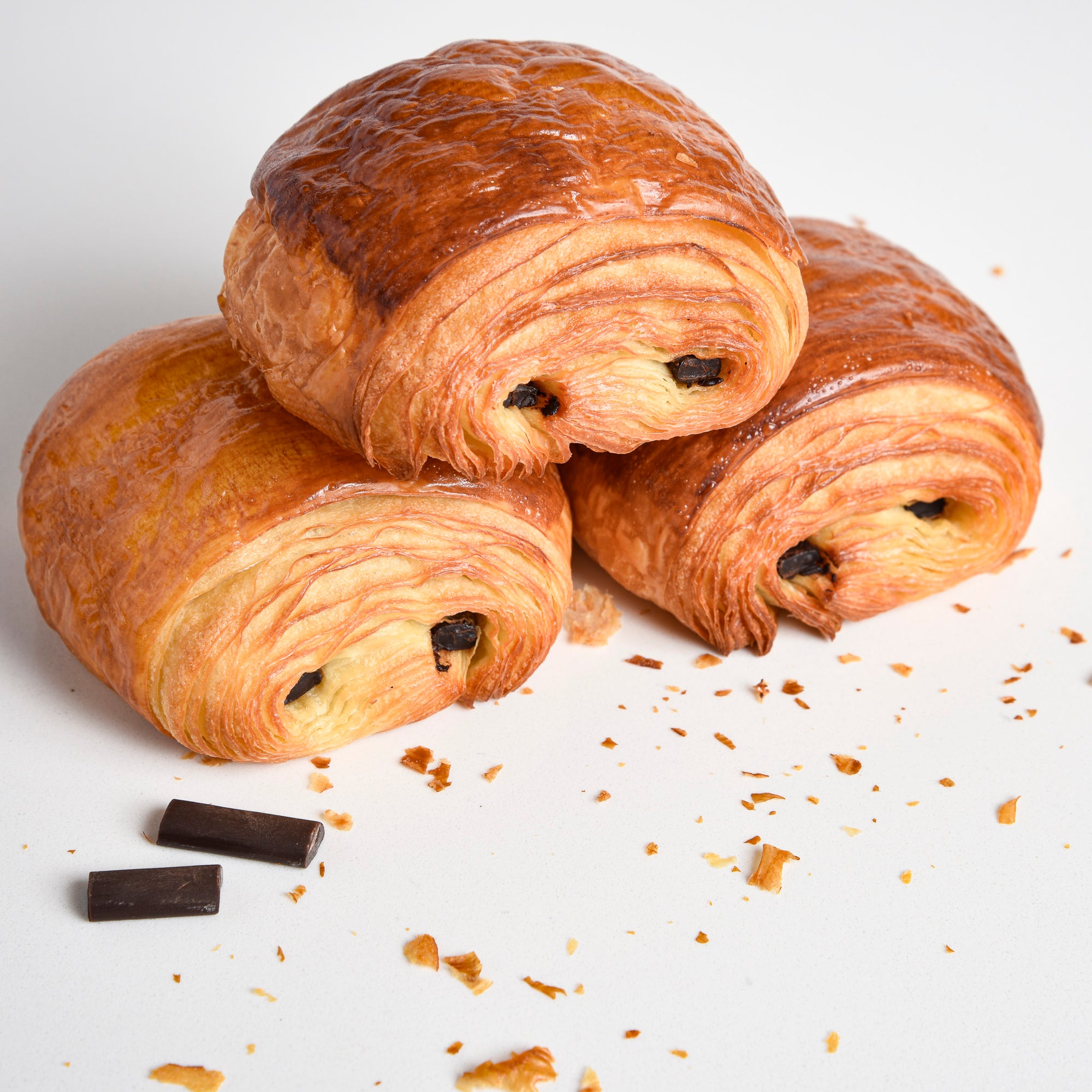 Le fournil bakery croissants filled with Valrhona chocolate sticks