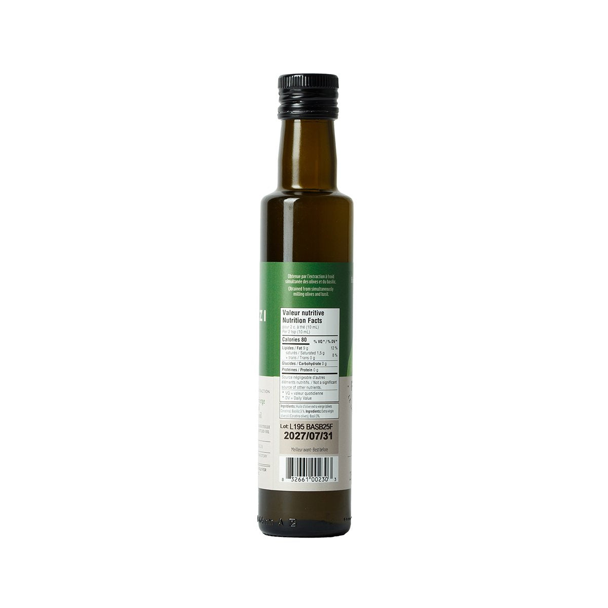 Basil extra virgin olive oil