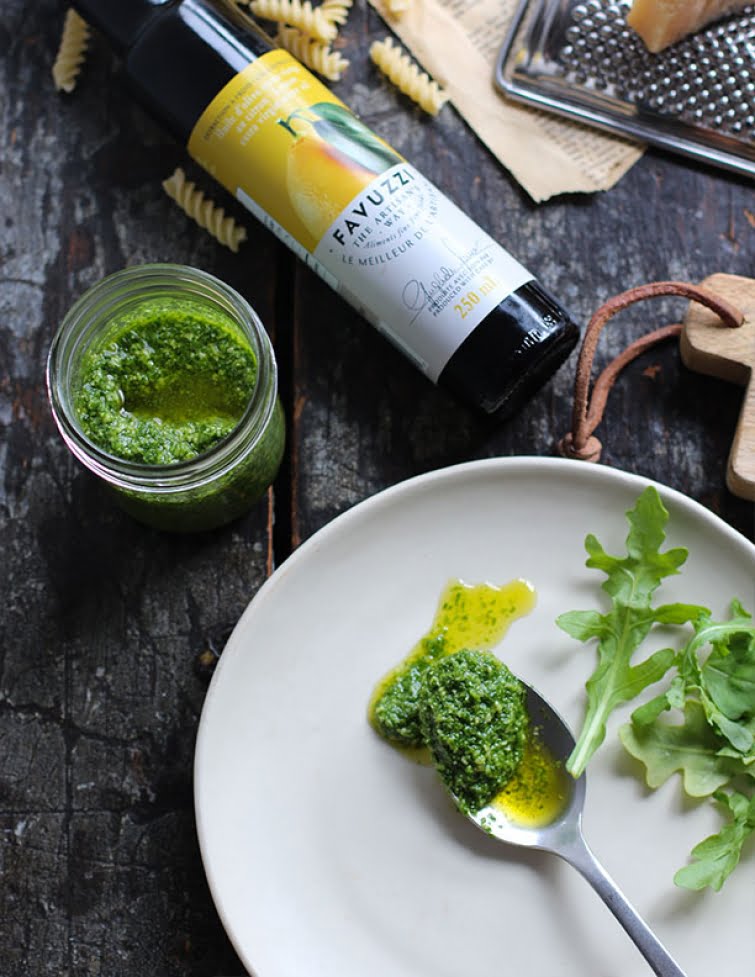 Recipe: Favuzzi's Arugula Pesto with Lemon EVOO