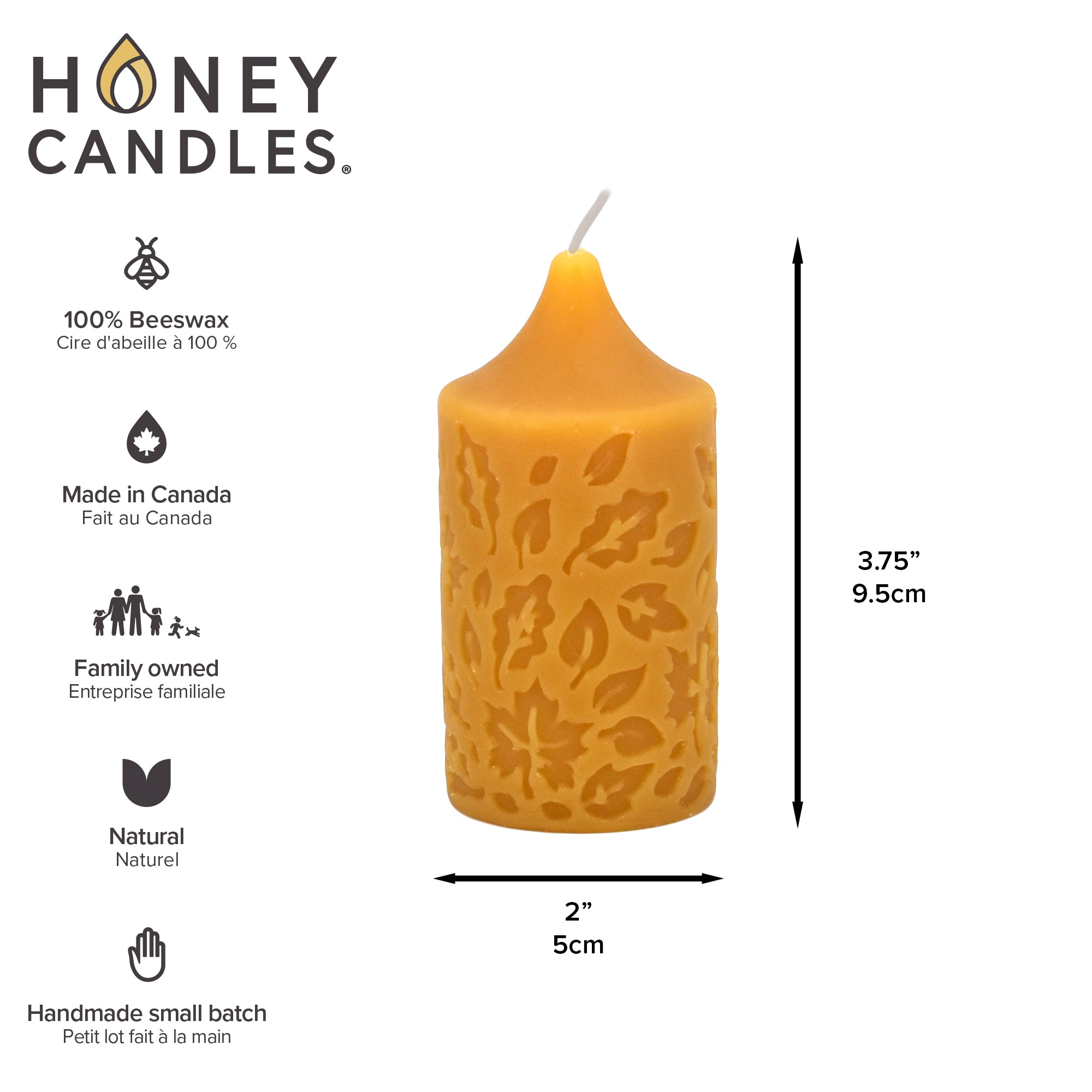 Honey Candles - Leaf Pillar