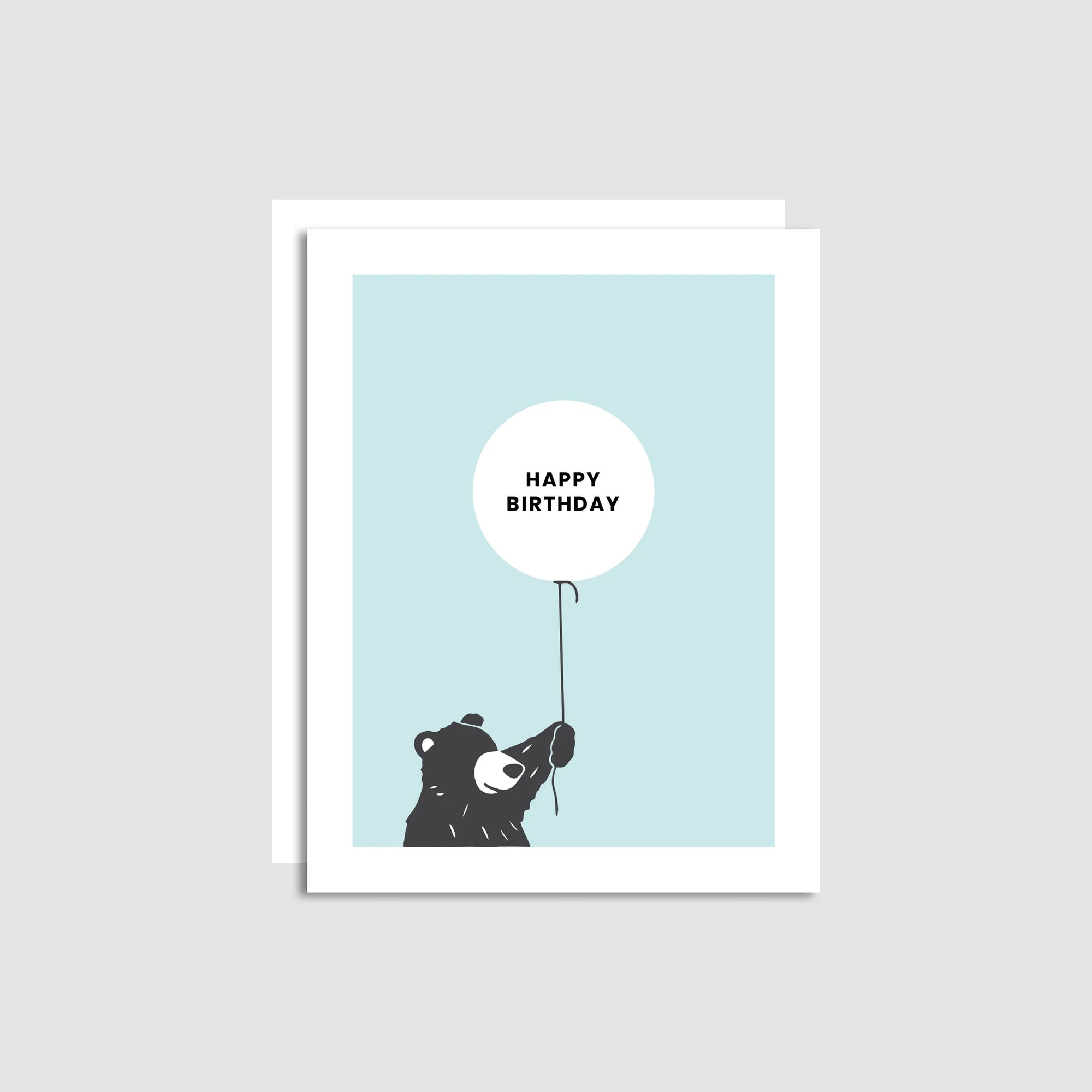 Blue background Bear Birthday Card