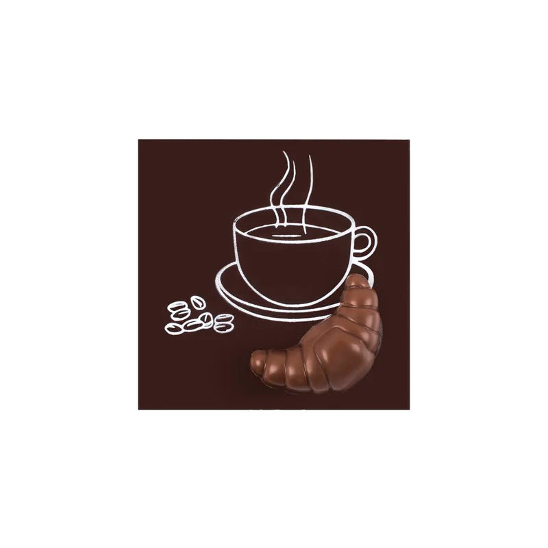 Coffee and croissant chocolat square