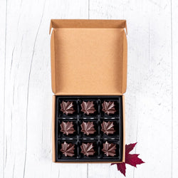 Maple filled dark chocolates box of 9