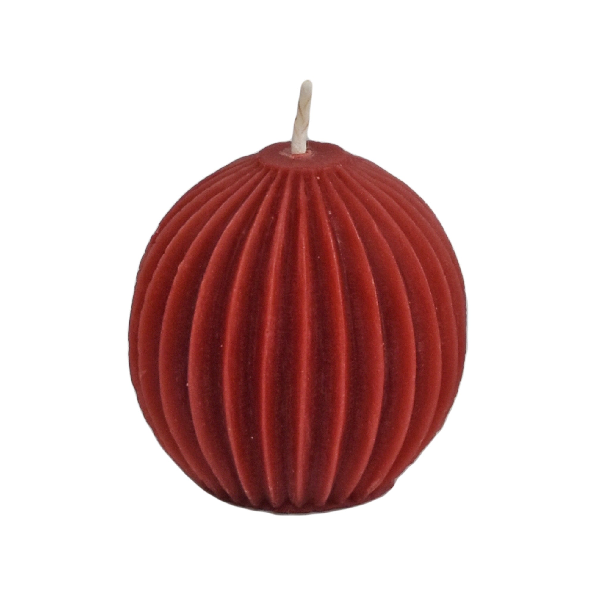 Burgundy Fluted Sphere - Honey Candles
