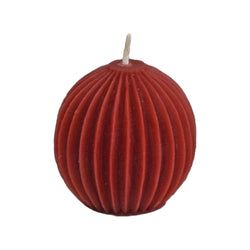 Burgundy Fluted Sphere - Honey Candles