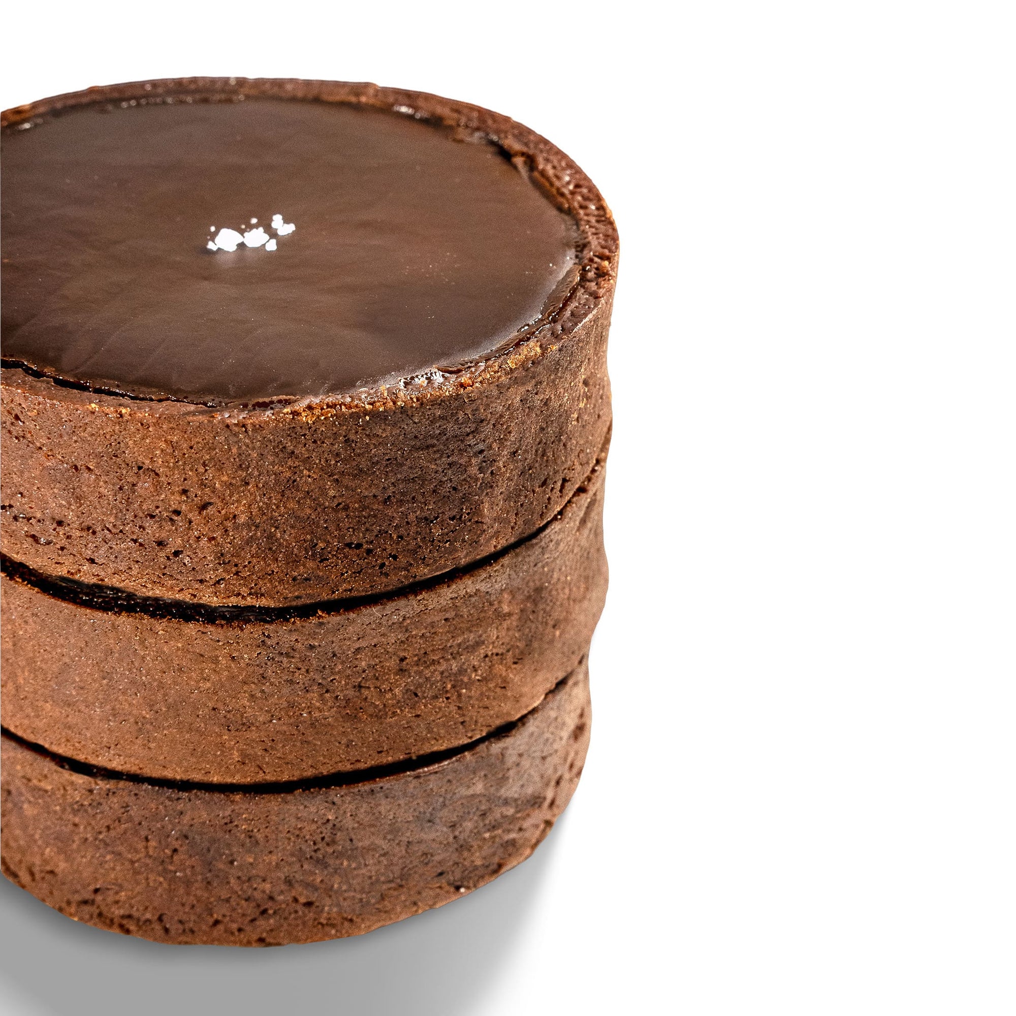 Le fournil bakery tartelette - salted caramel side profile stacked 3 high