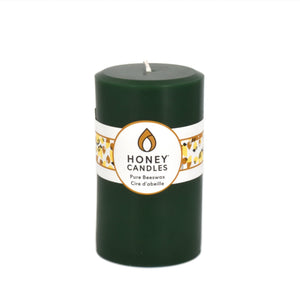 5 inch Forest Green Pillar - Honey Candles