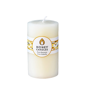 5 inch Pearl White Pillar- Honey Candles