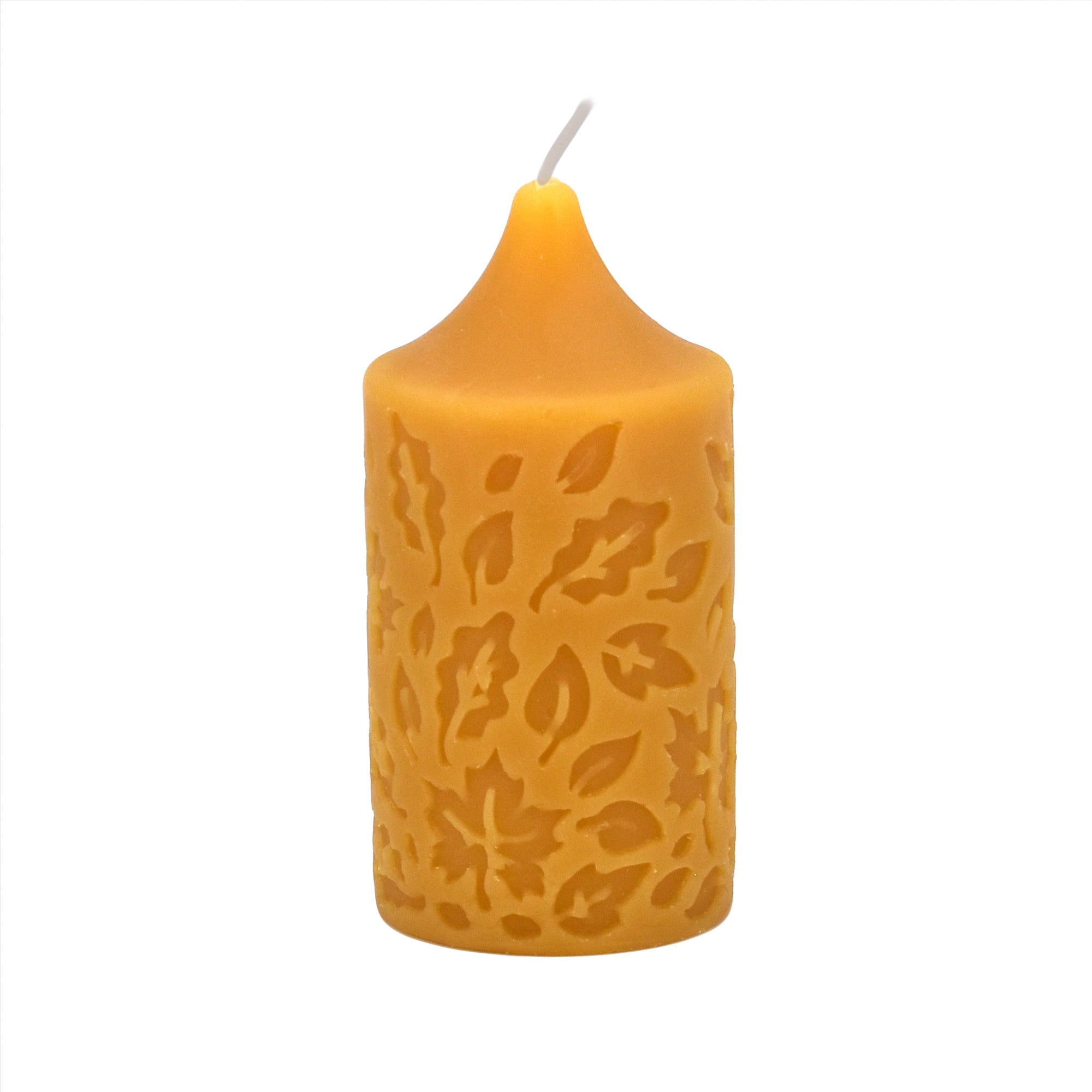 Natural Beeswas Leaf Pillar - Honey Candles