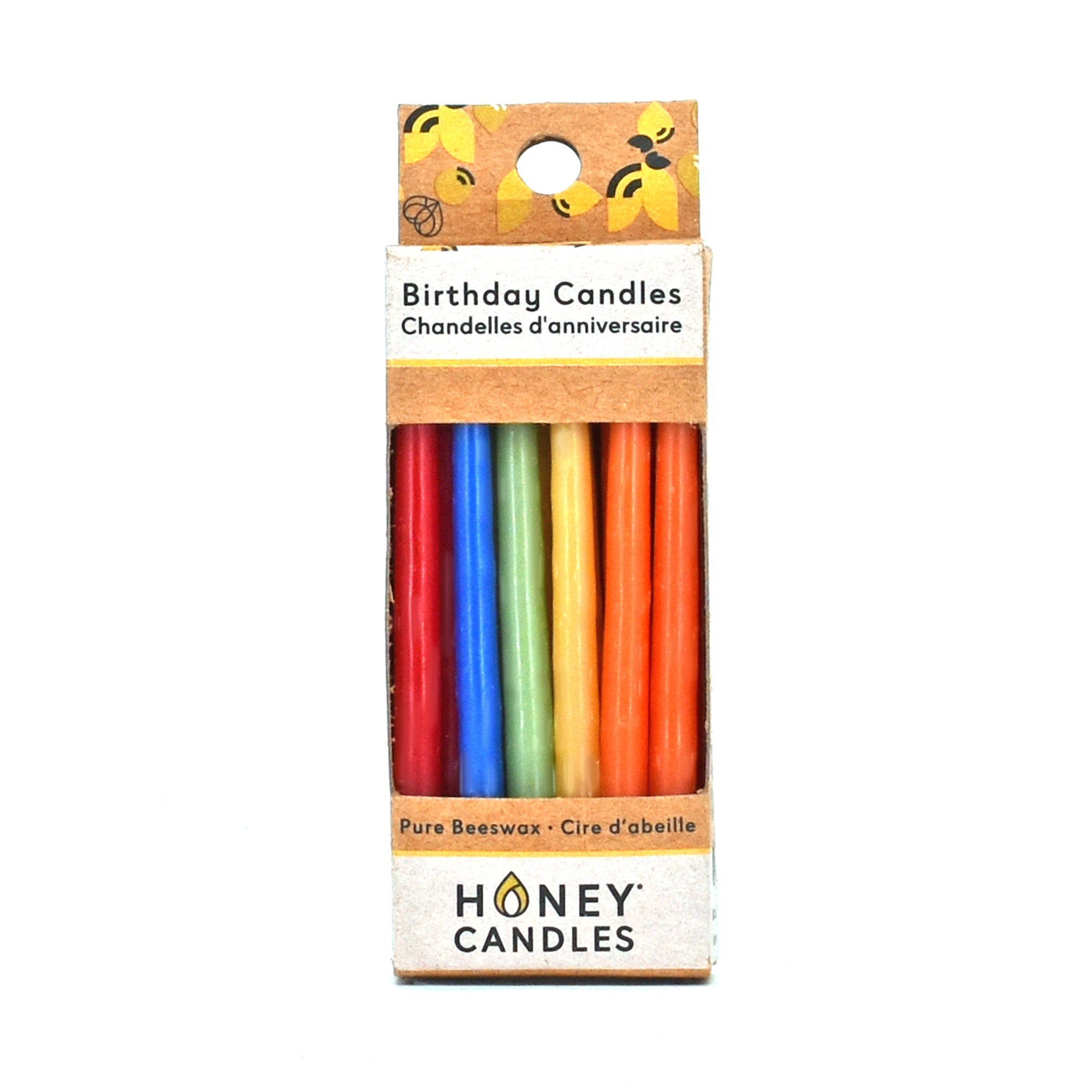 Honey Candles beeswax Birthday Candles - Royal colours