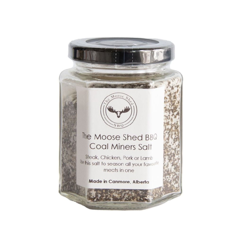 The Moose Shed BBQ Coal Miners Salt for Seasoning Meat in Jar